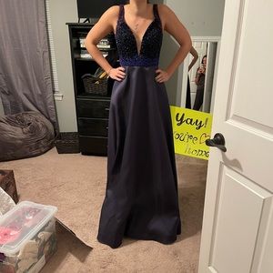 Blue formal floor length dress
